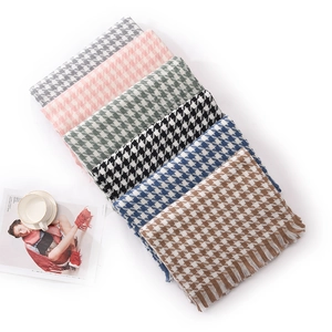 Femme classique écharpe pied-de-poule imitation cachemire doux chaud hiver foulard