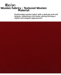 Close-up of premium red woolen fabric texture for stylish luxury handbag material