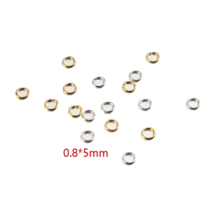 Bulk 0.8x5mm stainless steel jump rings in gold and silver for DIY jewelry making