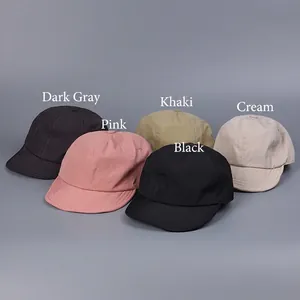 Schnelltrocknende Baseballkappen mit kurzem Schirm in Grau, Pink, Khaki und Schwarz