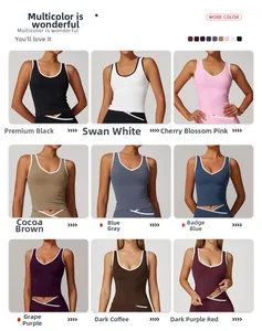 Detailed grid view showcasing various color options for the racerback sports yoga vest