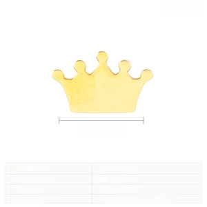 Detailed view of a 14x9mm golden stainless steel crown pendant for jewelry making
