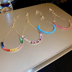 Bracelets ajustables plaqués or 18 carats avec zircons et cristaux multicolores