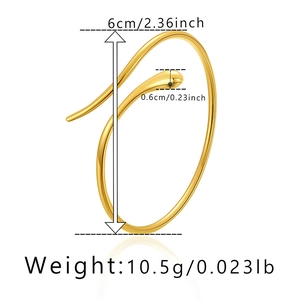Gedetailleerde maattabel van de gouden slangenarmband met diameter en gewicht