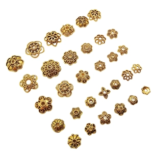 Calottes à fleurs vintage dorées en alliage pour création de bijoux DIY Hanfu