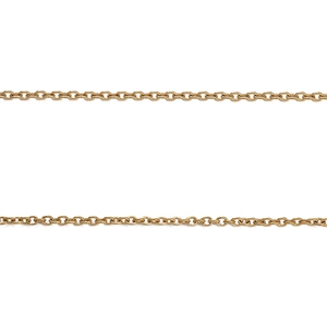 Detailed macro view of golden stainless steel chain link for DIY jewelry making crafts