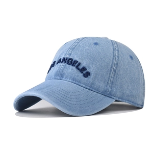 Washed Denim Baseball Cap Cotton Los Angeles Embroidery Retro Vintage Distressed Outdoor Adjustable Hat Unisex