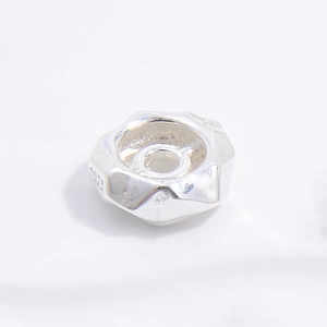 S925 sterling silver irregular faceted spacer bead for DIY jewelry making and bracelets