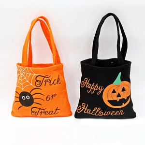 Halloween Tote Bags Non Woven Fabric Candy Gift Handbags Pumpkin Spider Pattern For Kids Festive Party Decoration
