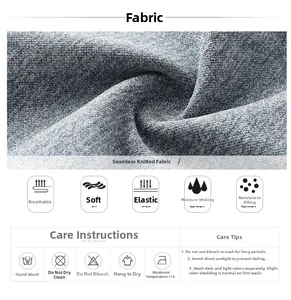 Detail of blue seamless knit fabric showing breathable texture and moisture-wicking features