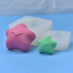 Star pig silicone DIY mold with small and large sizes for resin or candle making