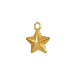 Ciondolo a stella dorata in acciaio inossidabile dal design minimalista per collane