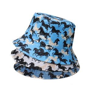 Bob Réversible En Polyester Imprimé Cheval Licorne Flamant Rose Tropical Protection Solaire Extérieur Voyage Unisexe