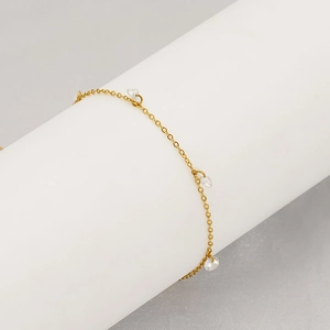 Zircon Dainty Bracelet For Women 18K Gold Plated Stainless Steel Minimalist Luxury Jewelry Gift Accessory