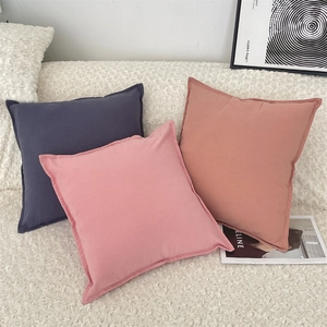 Modern Minimalist Square Pillow Covers Solid Color Cotton Linen Cushion Cases For Sofa Couch Living Room Office