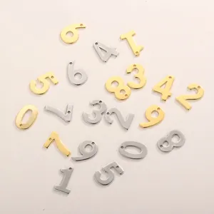 Minimalist Stainless Steel Arabic Number Charms For DIY Jewelry Making Necklace Earring Pendants Fashion Accessories