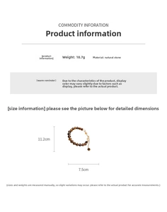 Detailed view of Tiger Eye stone bracelet with 18.7g natural stone beads and metal accents