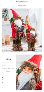 Detailed close-up of handmade Santa Claus figures showing facial features and fabric textures