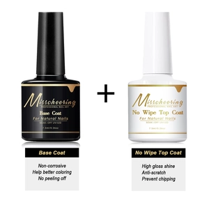 7.5ml Base Coat and No Wipe Top Coat set for professional UV/LED soak-off gel manicures