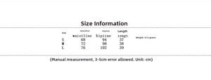 Detailed size guide table for women's lace-up shirt and skirt set measurements