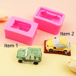 Cartoon Car Silicone Mold Vehicle Shape Baking Tool For DIY Soap Candle Resin Making Flexible Heat Resistant Non Stick