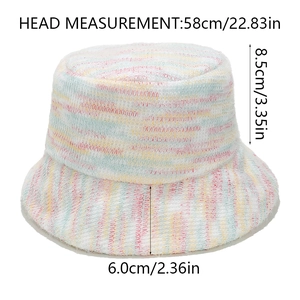 Spécifications de taille pour chapeau cloche en tricot rayé avec tour de tête de 58cm