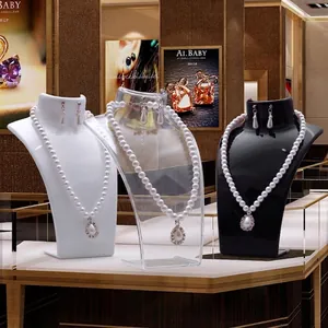 Schmuckständer Halskette Anhänger Ohrring Mannequin Büste Halter Kunststoff Acryl Organizer Professionelle Vitrine