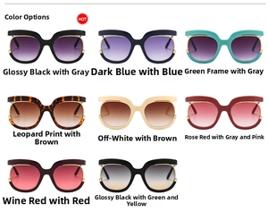 Oversized fashion sunglasses collection in multiple colors with gradient lenses