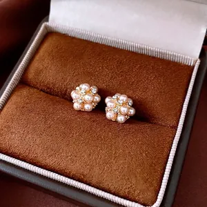 Orecchini A Lobo In Lega Con Perla Artificial Sintetica E Strass Gioielli Moda Donna Eleganti Perno In Argento