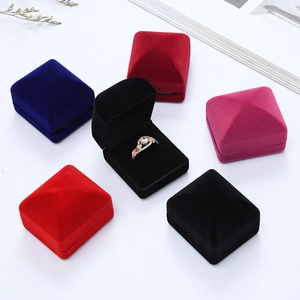 Velvet jewelry gift boxes for rings and earrings in multiple elegant colors