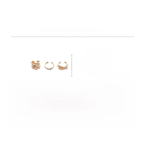 Detail specifications of golden irregular lava rings set showing dimensions and weight