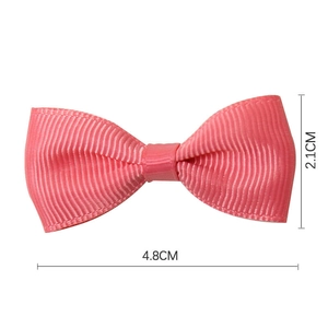 Pink grosgrain ribbon bow hair clip for girls, size 4.8cm by 2.1cm, handmade accessory