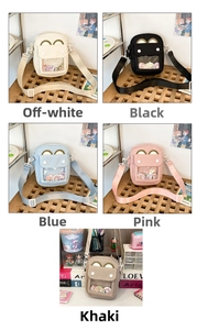 Japanese style mini transparent crossbody bags in off-white, black, blue, pink and khaki