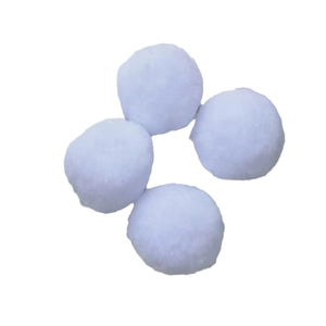 Set of four white high-elastic plush pom-poms for DIY Christmas clothing and crafts