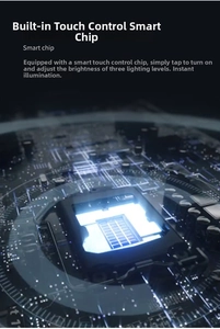 Macro shot of the smart touch control chip for adjustable LED vanity mirror brightness