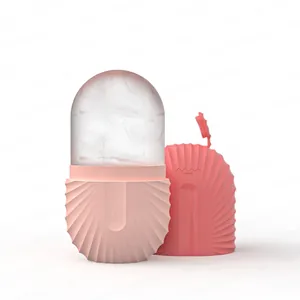 Close-up of silicone ice roller featuring a shell texture and max water level marking