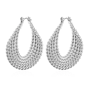 Boucles d'oreilles vintage argentées multicouches au design torsadé goutte d'eau