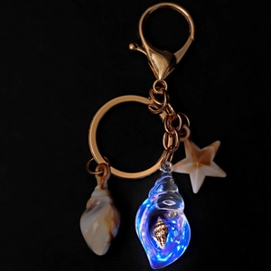 Luminous Ocean Conch Starfish Keychain For Women Girls Glow In The Dark Seashell Bag Charm Car Key Ring Accessories Gift