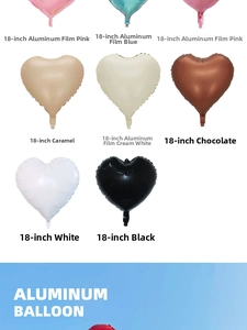 Multi-color 18-inch heart-shaped aluminum balloons for party and holiday decor