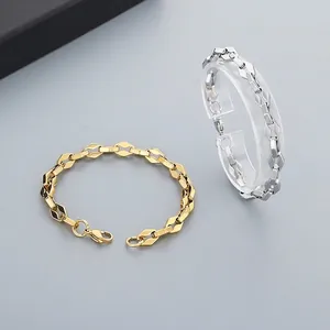 Bracelet À Maillons Géométriques En Acier Inoxydable Placage Sous Vide Hip Hop Streetwear Bijoux Minimalistes