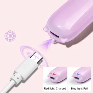 Portable lilac mini nail lamp with Type-C charging port and 60min battery life