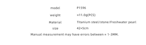 Specifications of vintage pearl necklace with titanium steel and stone materials