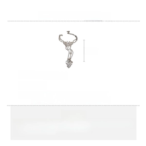 Detailed view of rhinestone butterfly bracelet with copper chain and length specs