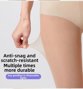 Detail of high-elastic sheer tights showing snag-resistant and durable fabric stretch