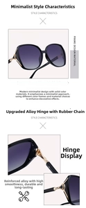 Détails des charnières en alliage améliorées et des verres dégradés sur les lunettes