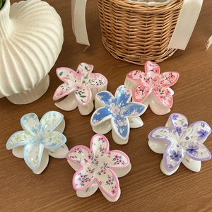 Blumen Haarklammer Set mit kreativem UV-Druck und bunten Blumenmustern für Damen