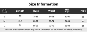 Detailed size chart for off-shoulder long sleeve bodycon dress with split hem details