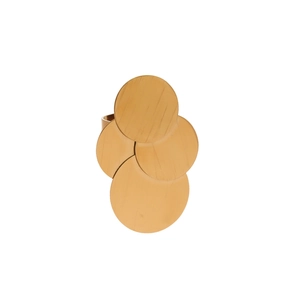 Minimalist gold metal open ring with unique brushed geometric overlapping discs design