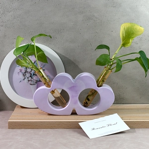 Creative double heart silicone mold for hydroponic test tube vase DIY flower stand