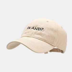 Baseball Cap Cotton Embroidered OK AND Letter Curved Brim Adjustable Casual Streetwear Hat For Men Women